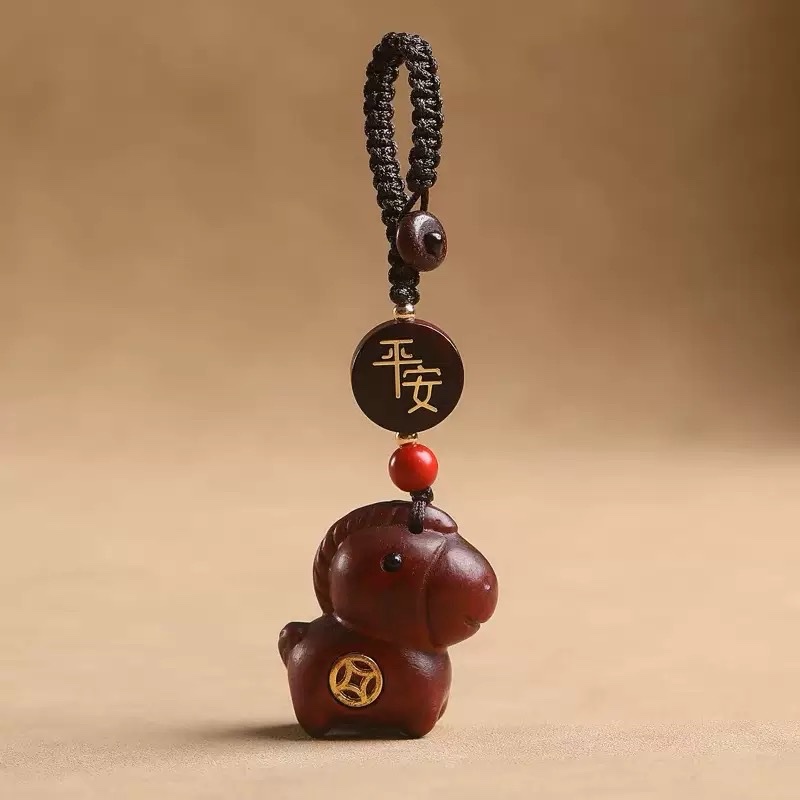 Móc khoá Tiểu Mã gỗ đàn hương