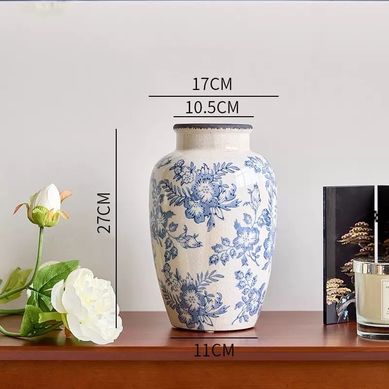 Bình gốm hoa xanh Mỹ C