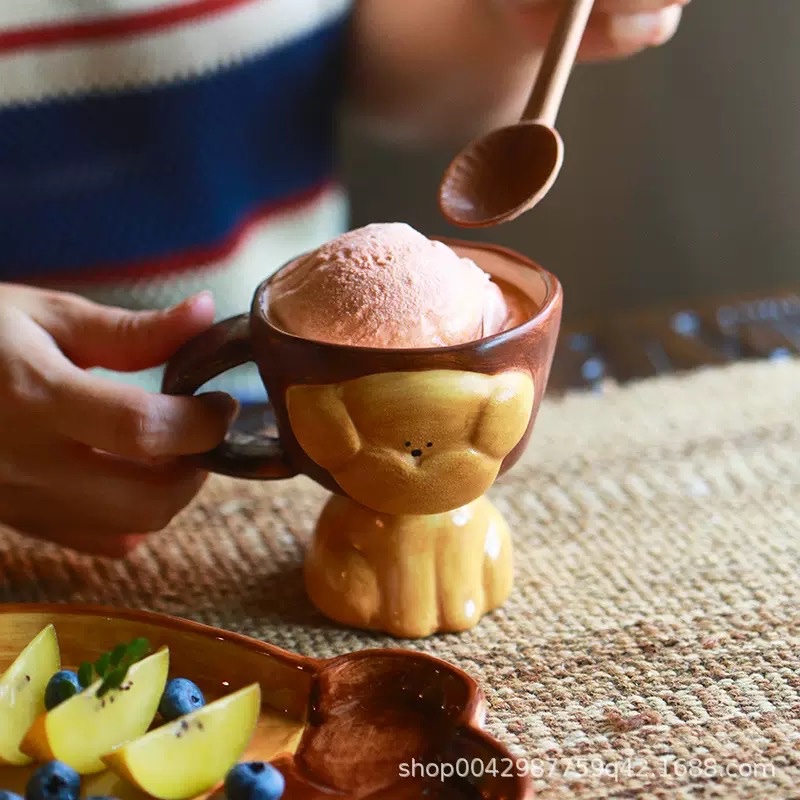 Cốc gốm puppy bread