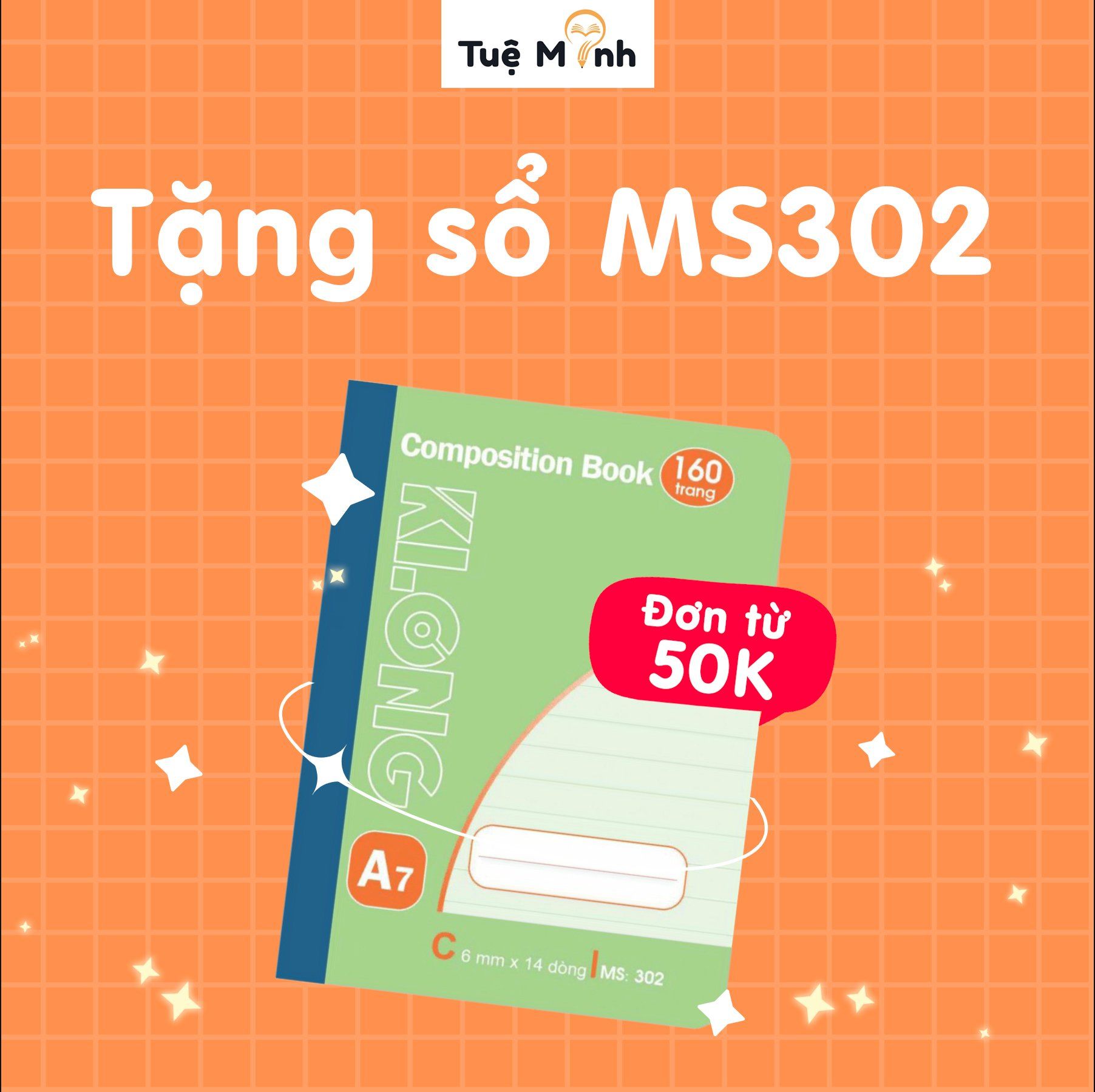 Sổ may A7 dán gáy Klong Ms302 cho đơn hàng từ 50K