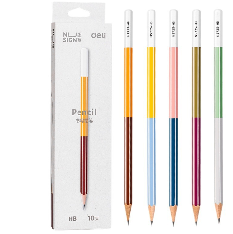 Bút chì Deli 2B lục giác kẻ sọc B124 NS725-2B