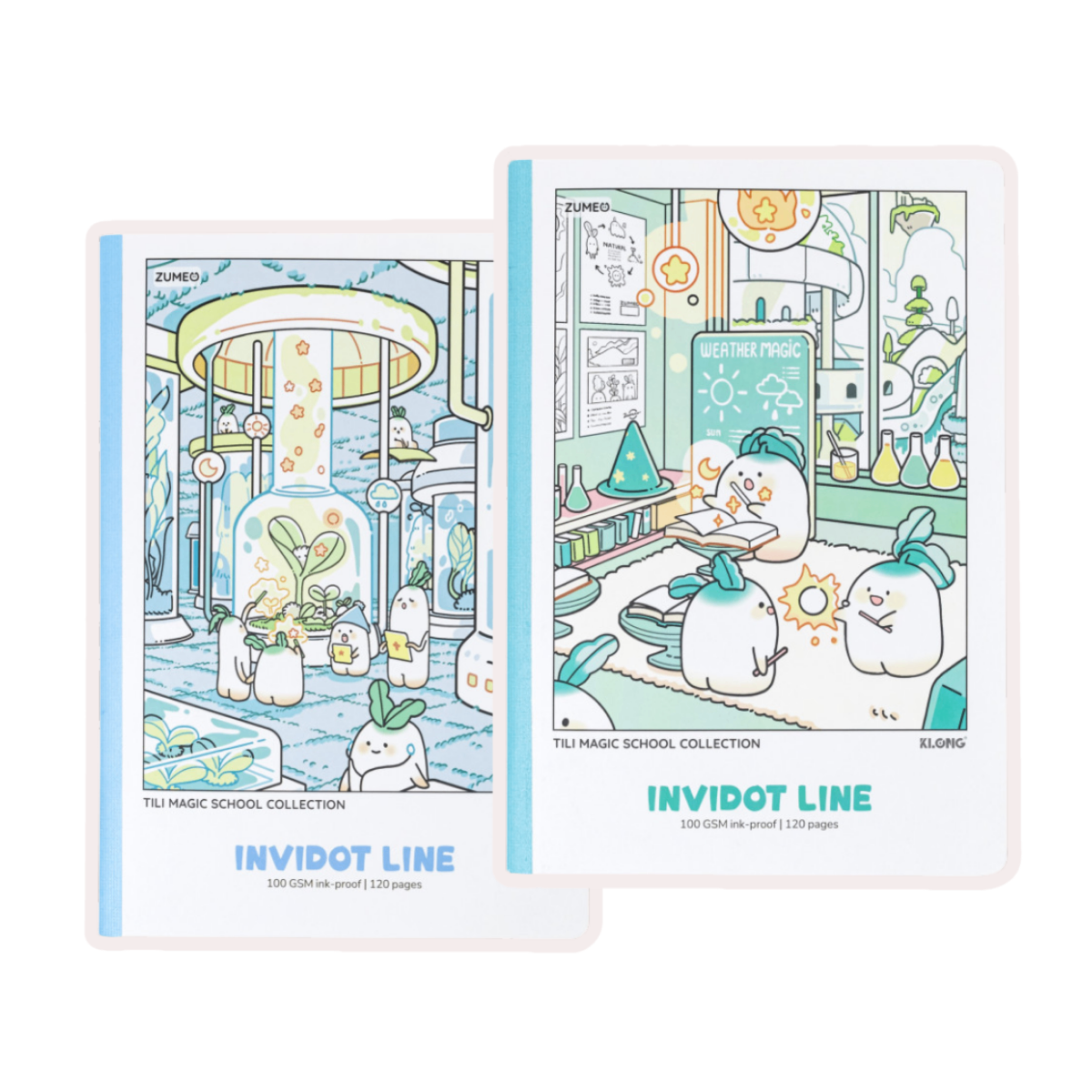Vở kẻ ngang may dán gáy InviDot Line Tili Magic School B5 120 trang 100/76 Klong MS207