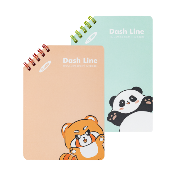Sổ Dash Line lò xo kép chéo A6 120 trang 100gsm MS 961 Sổ mini cầm tay lò xo dễ thương