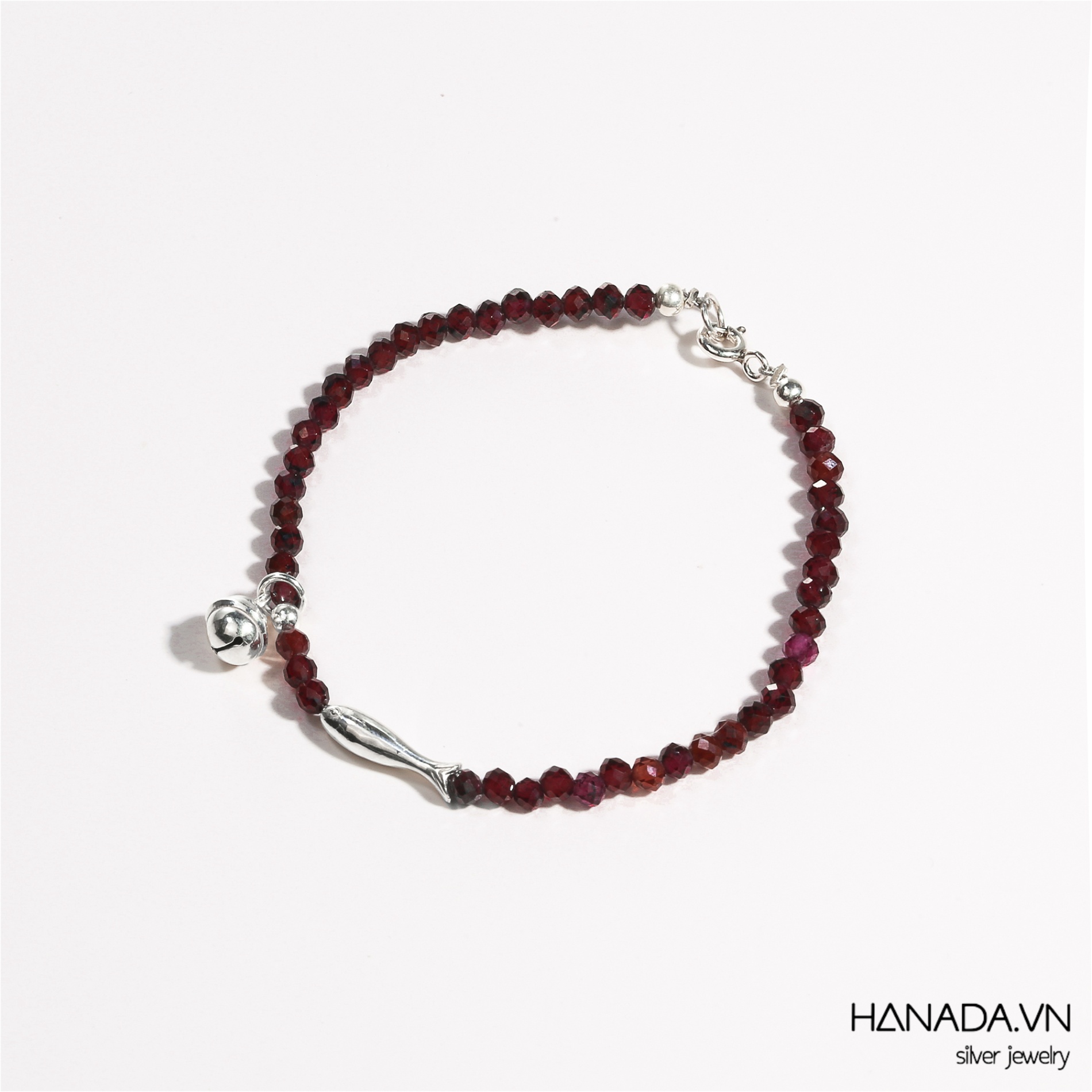 Lắc tay Cá Phối Đá Charm Chuông 2470