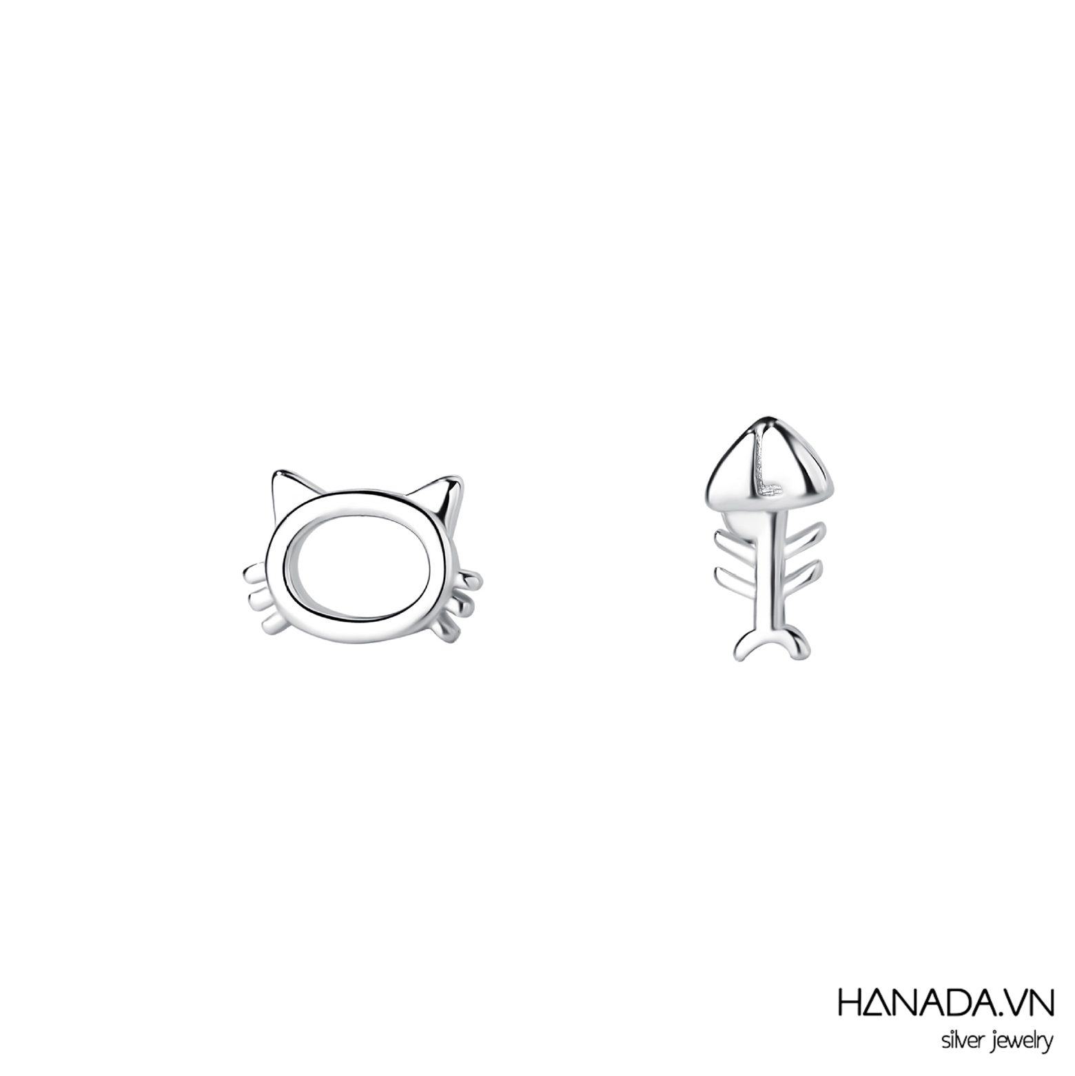 Bông Tai Hình Mèo & Xương Cá 2664