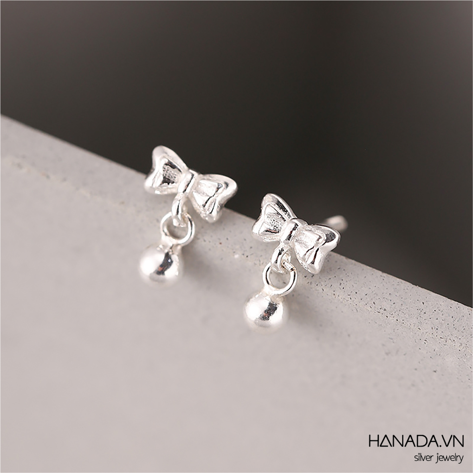 Bông Tai Nơ Trơn Bi Chuôi Vặn 2716