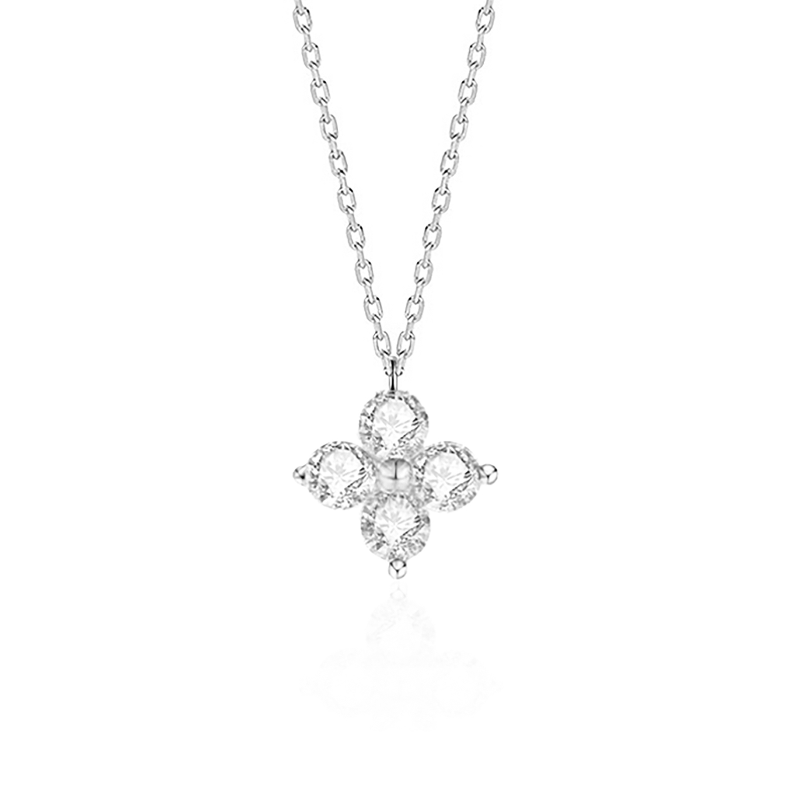 Dây Chuyền Đá Cubic Zirconia Cỏ Bốn Lá Mini Nữ HANADA 2684