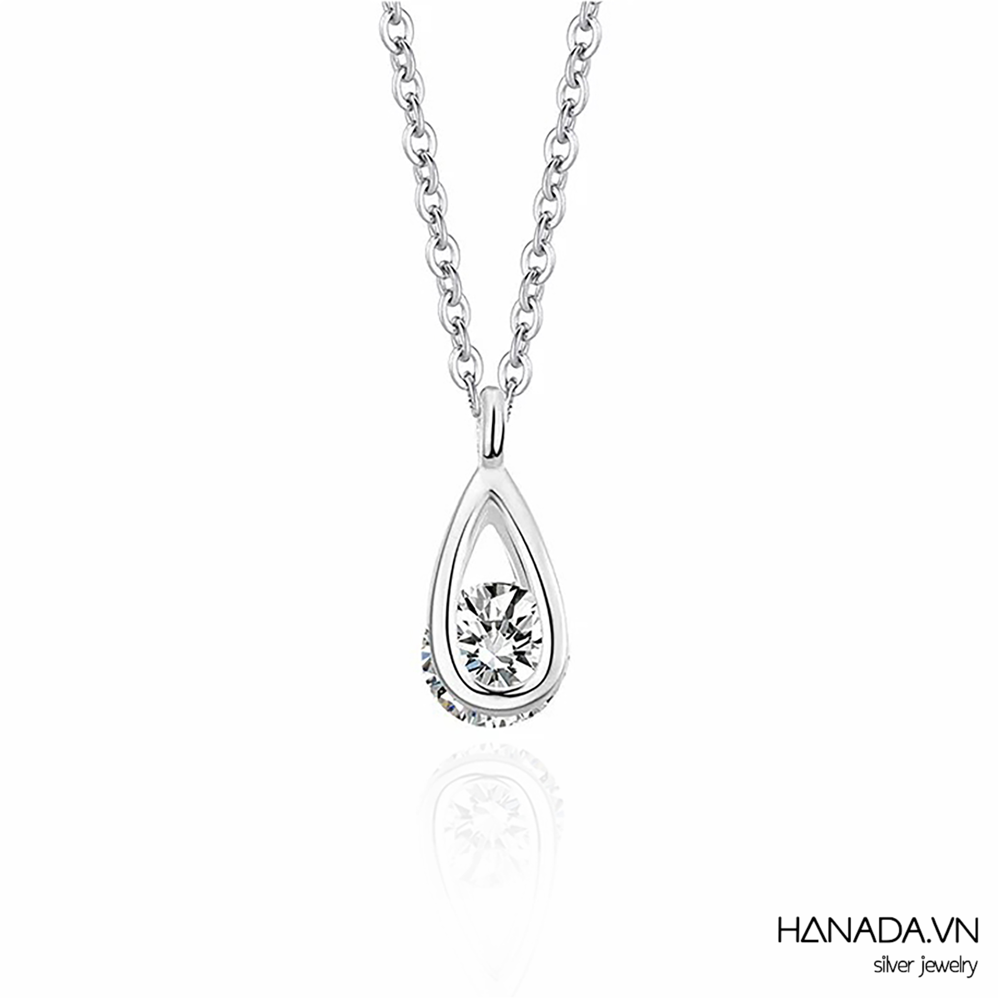 Dây Chuyền Đá Cubic Zirconia Giọt Nước Ôm Đá Nữ Nam HANADA 2802
