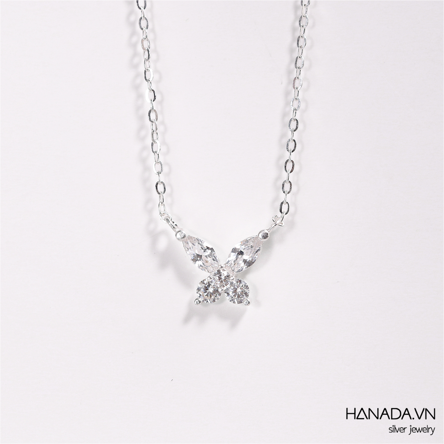 Dây Chuyền Đá Cubic Zirconia Hồ Điệp Full Đá Nữ HANADA 2828