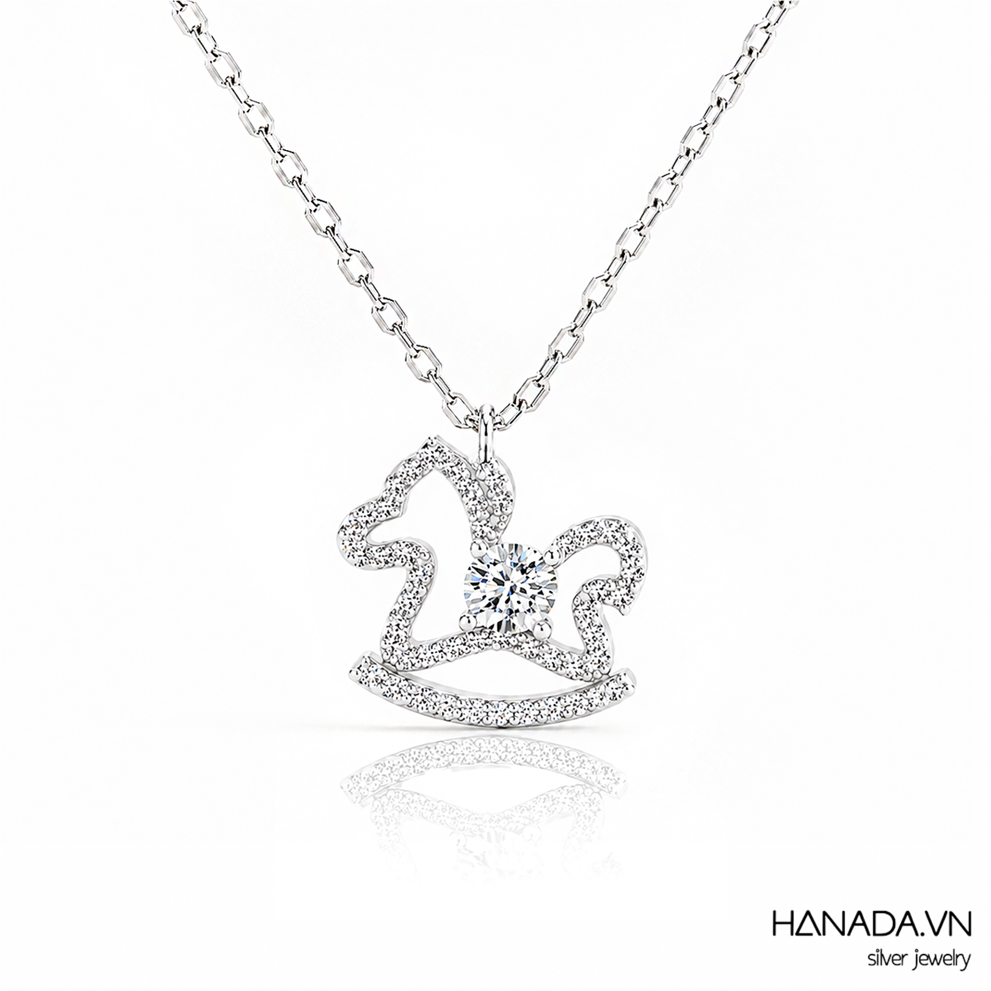 Dây Chuyền Đá Cubic Zirconia Ngựa Phối Đá Nữ HANADA 2883