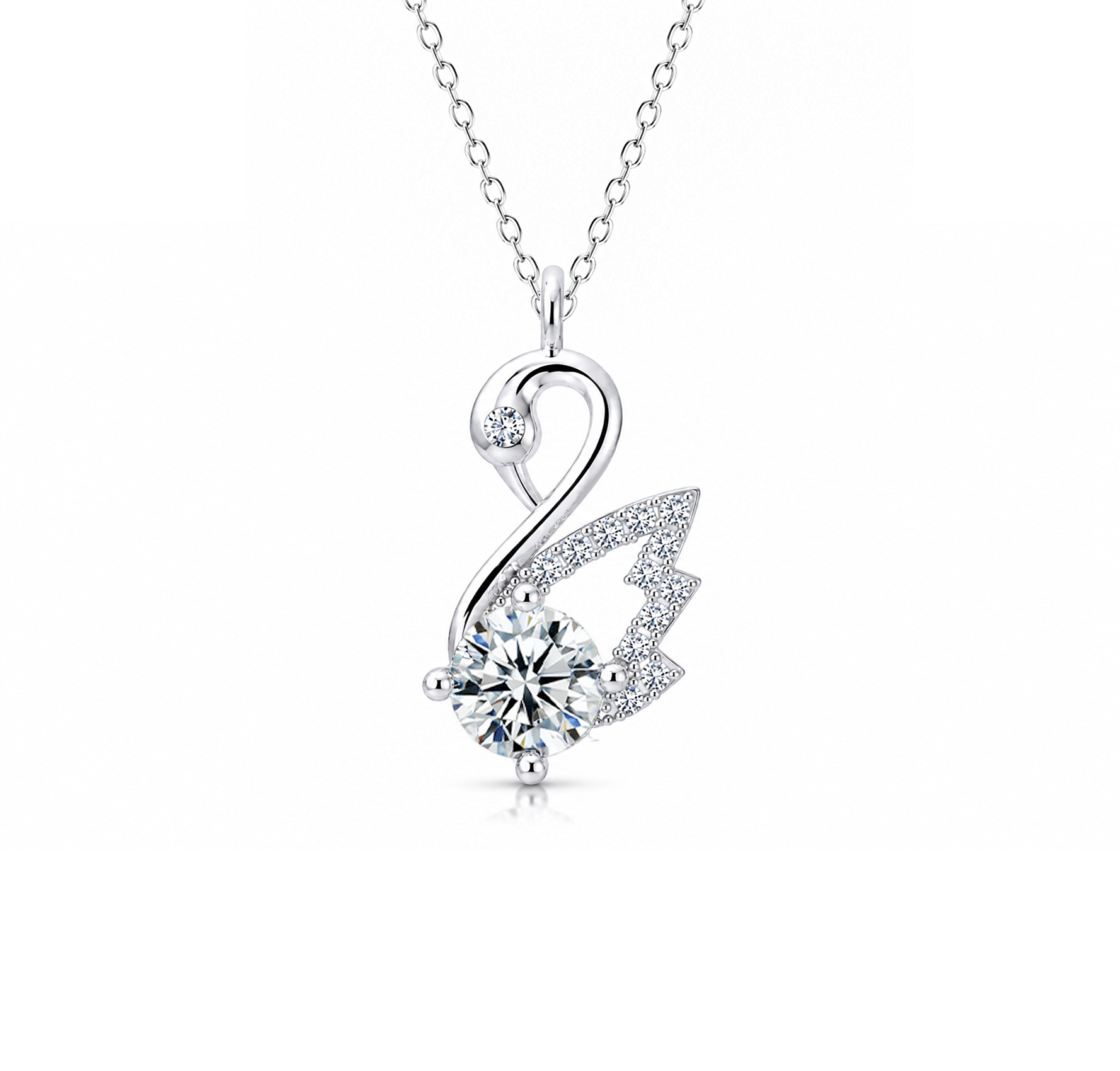 Dây Chuyền Đá Cubic Zirconia Thiên Nga Đá Chủ 6.MM Nữ HANADA 2535