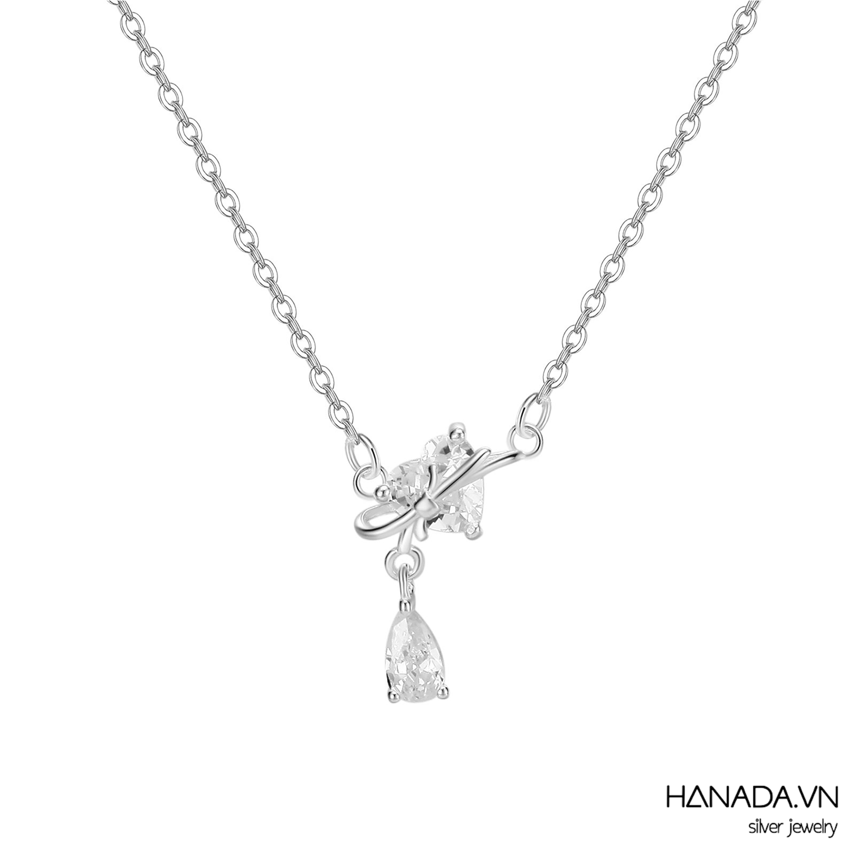 Dây Chuyền Đá Cubic Zirconia Trái Tim Đá Rớt Nữ HANADA 2803