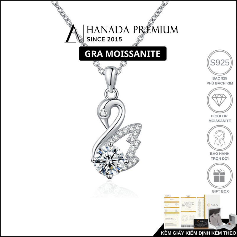 Dây chuyền Kim cương Moissanite 6.5MM Thiên Nga 2535