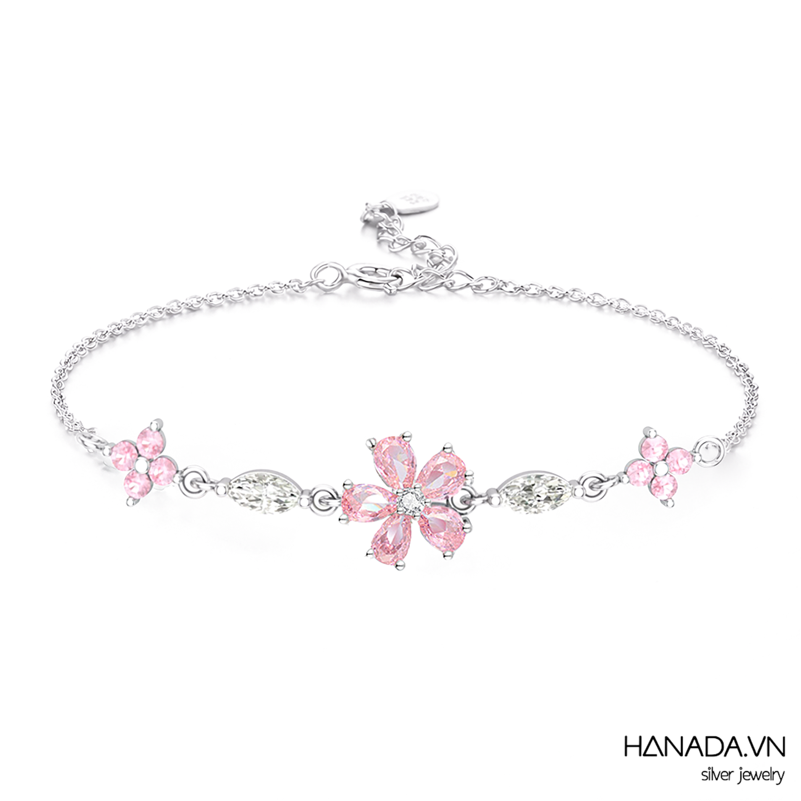 Lắc tay Đá Cubic Zirconia Hoa Mai Đá Hồng Nữ HANADA 2836