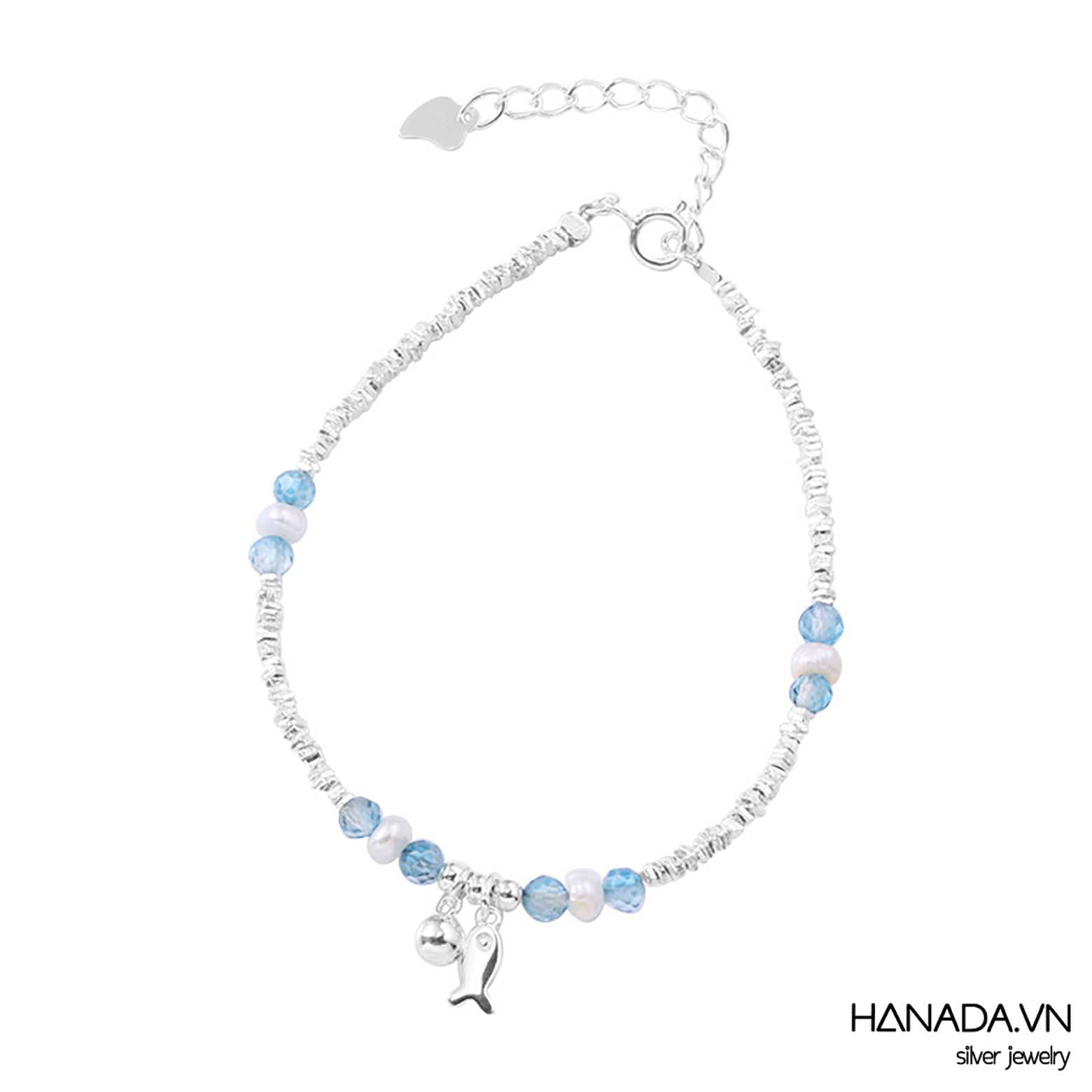 Lắc tay Đá Phối Ngọc Charm Mèo 2659