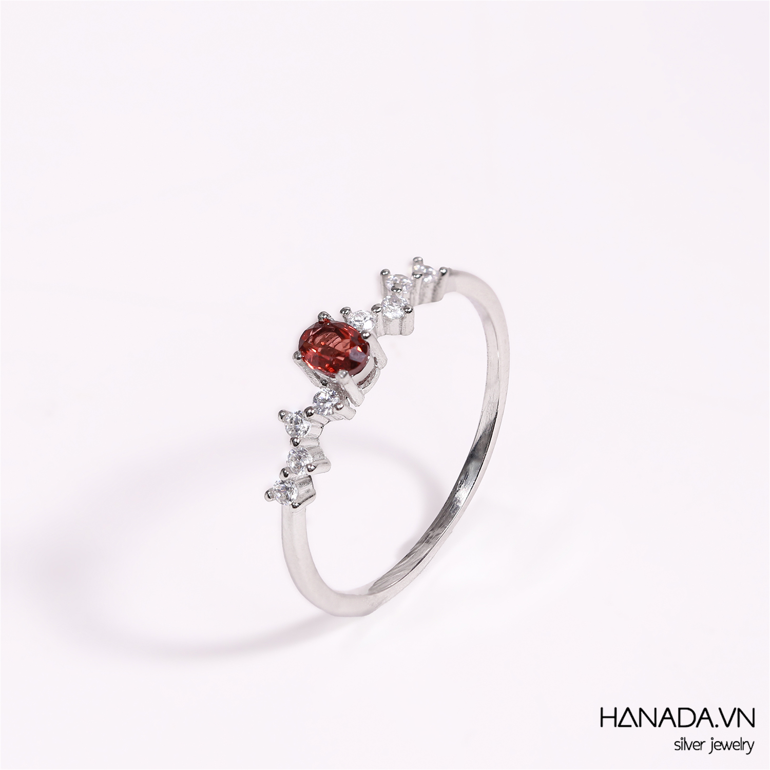 Nhẫn Đá Thiên Nhiên Ngọc Vân Lượng Nữ HANADA 2748