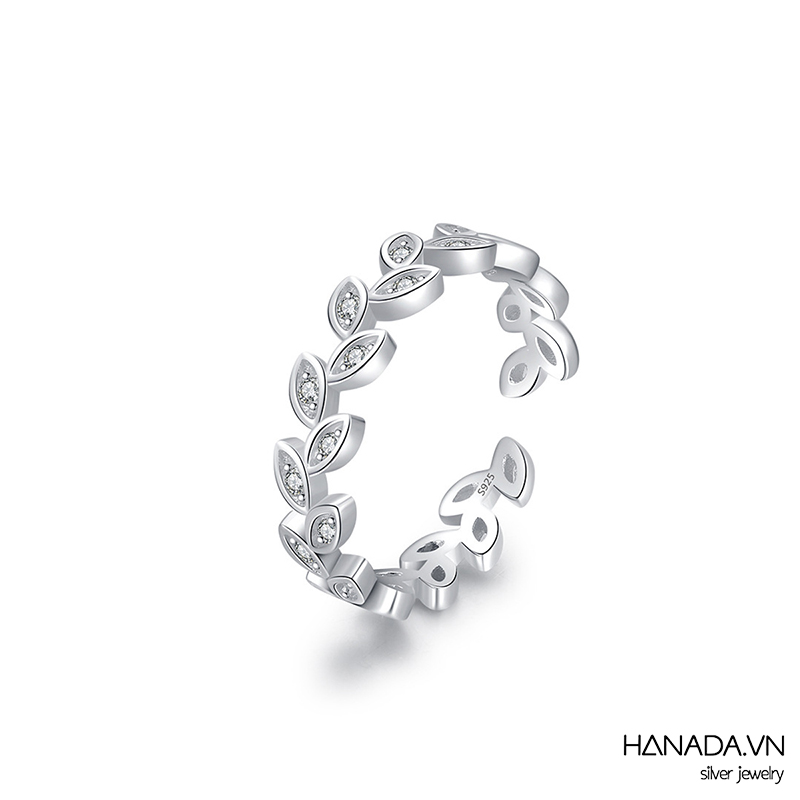 Nhẫn Freesize Lá Đá 2663