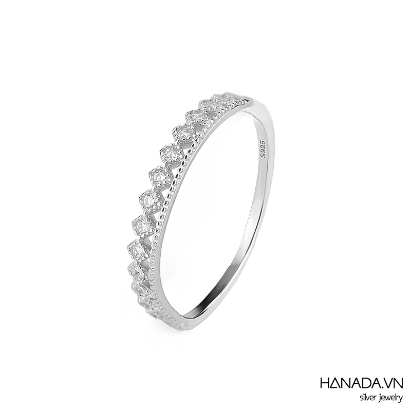 Nhẫn đá thoi kép 2673