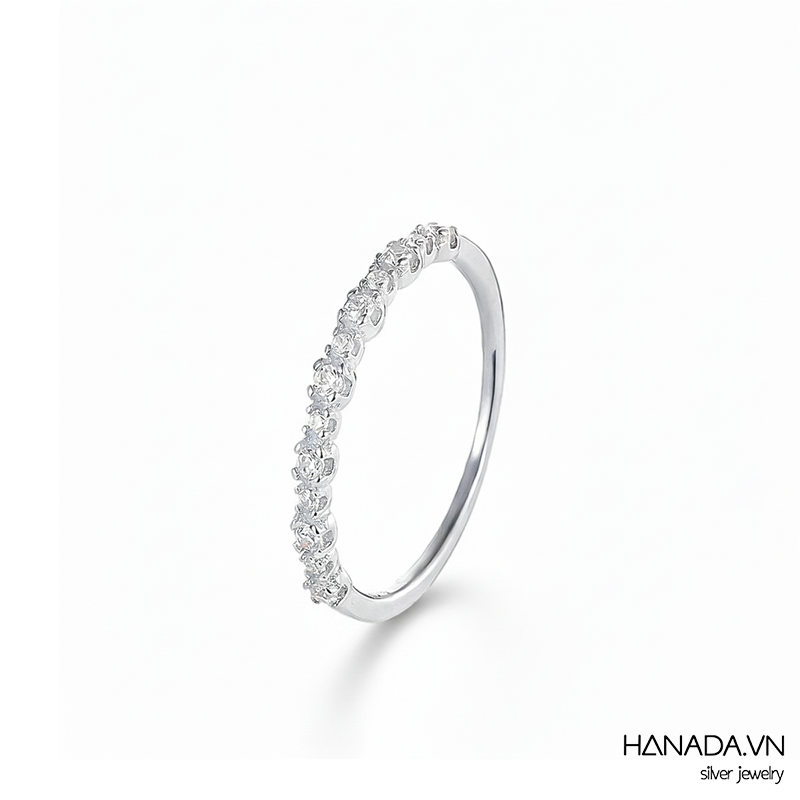Nhẫn nửa vòng đá xen kẽ 2679
