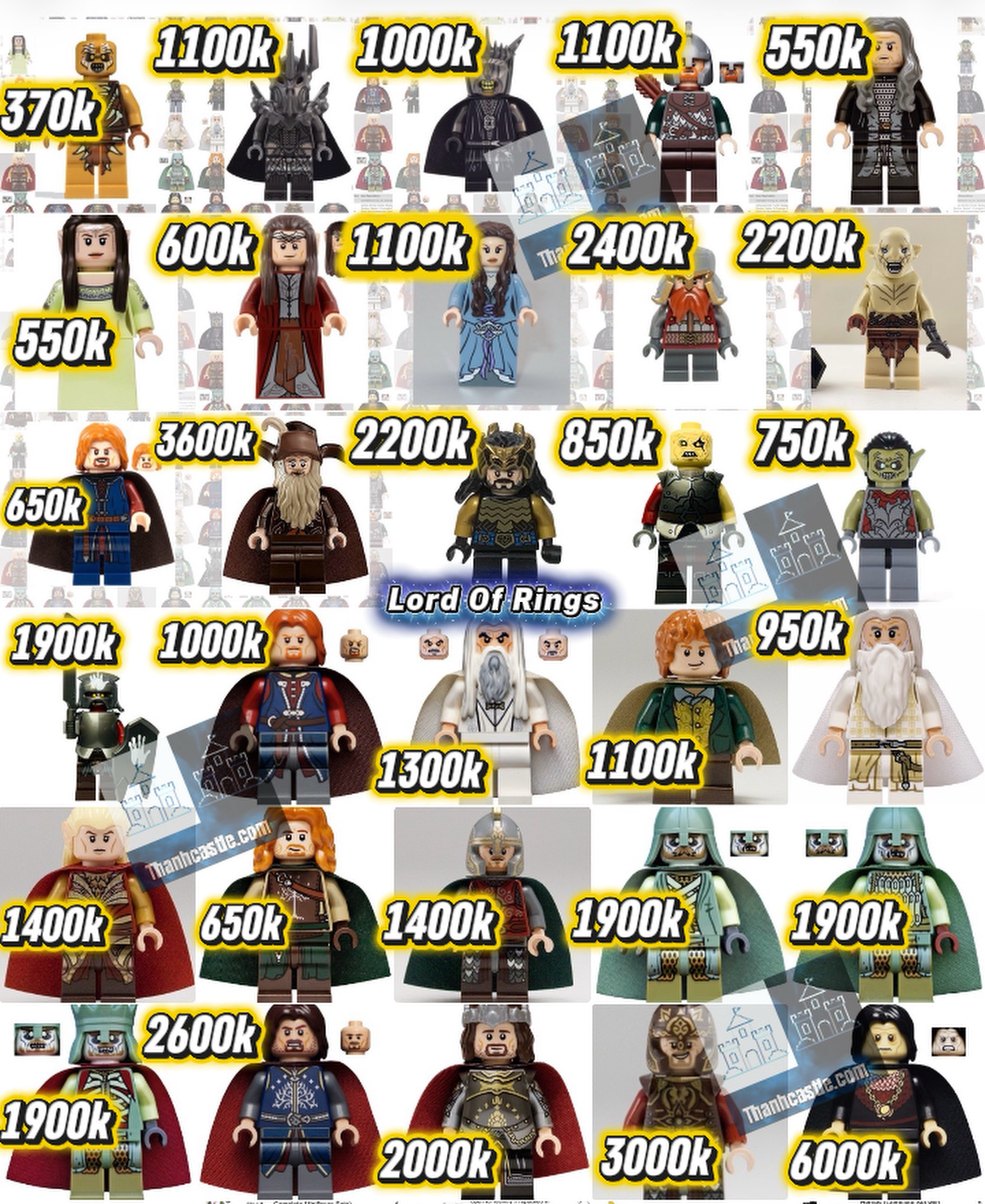 Giá tổng hợp 1 số Mini Lord Of Rings