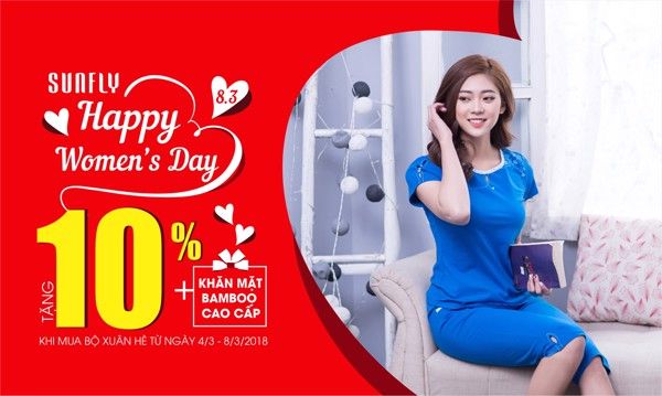 Happy Women's Day, Sunfly giảm giá 10% sản phẩm mới cùng quà tặng đặc biệt