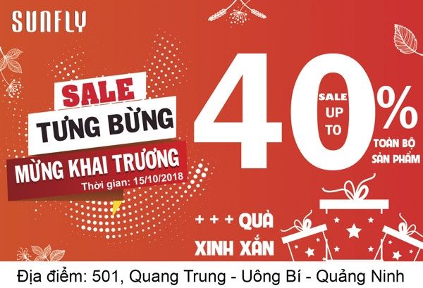 Chúc mừng Sunfly khai trương showroom mới tại Uông Bí, Quảng Ninh