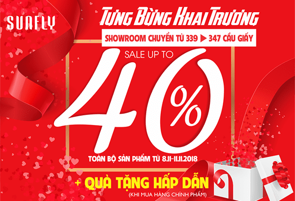 Khai trương chuyển địa điểm Sunfly 339 Cầu Giấy sang 347 Cầu Giấy