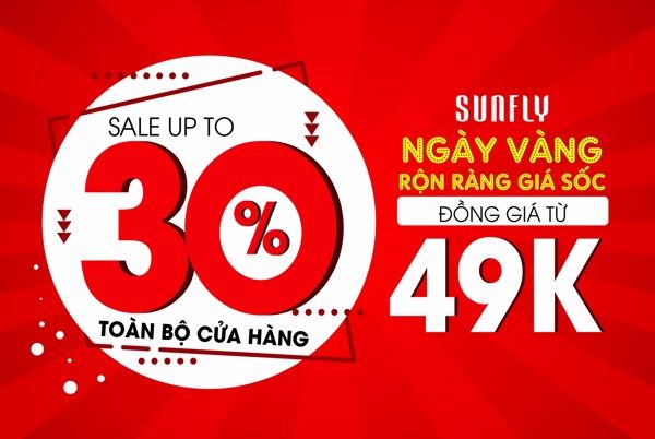 Ngày vàng giá sốc –SUNFLY đồng giá chỉ từ 49K