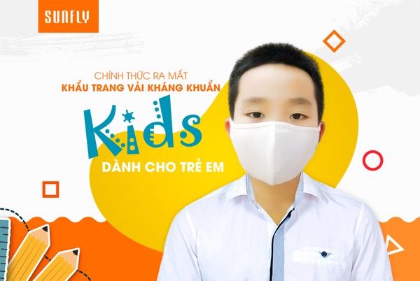 Sunfly chính thức ra mắt sản phẩm khẩu trang vải kháng khuẩn kids dành cho trẻ em từ 6-11 tuổi