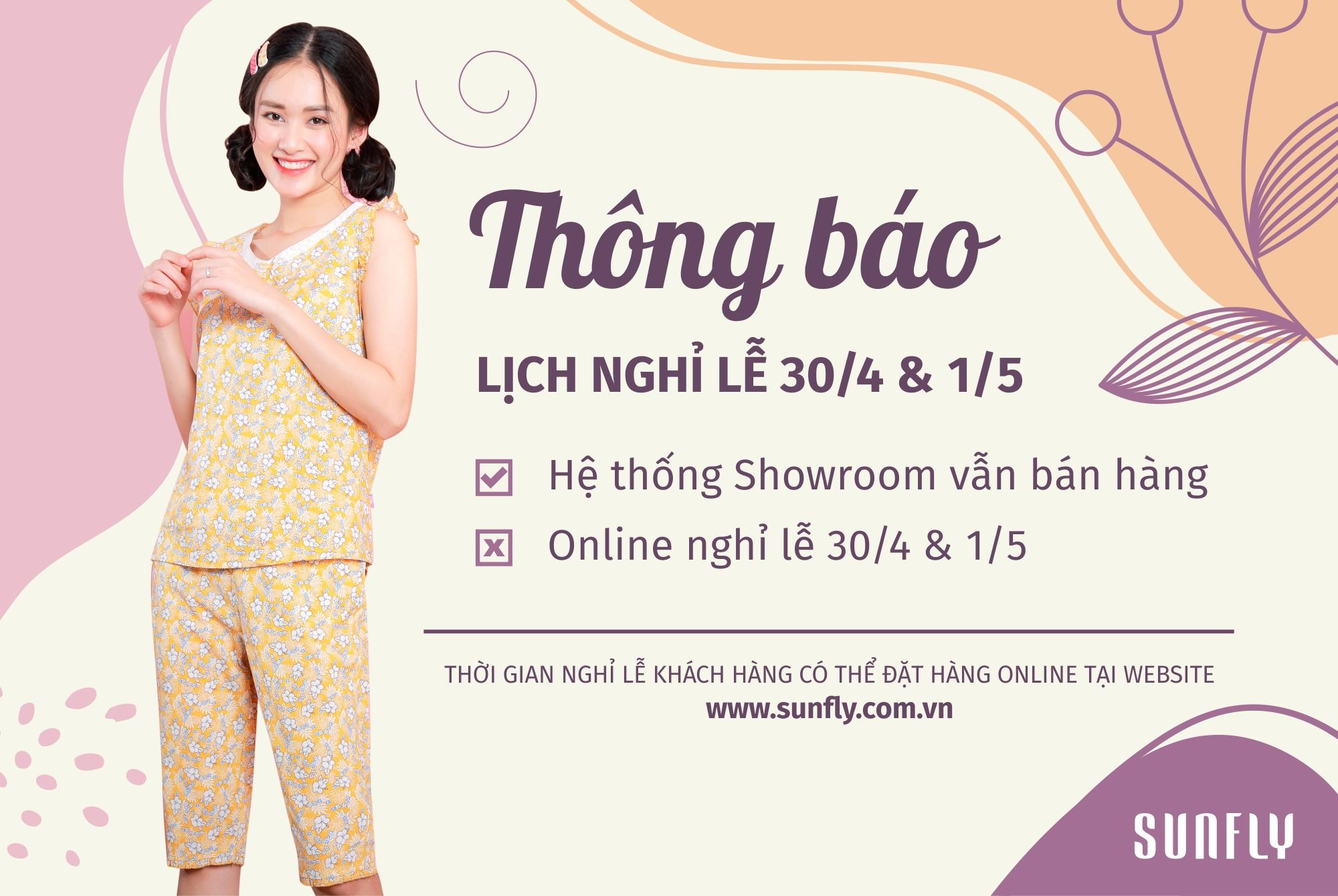 Thông báo lịch làm việc kỳ nghỉ lễ 30/4- 1/5 trên toàn hệ thống Sunfly
