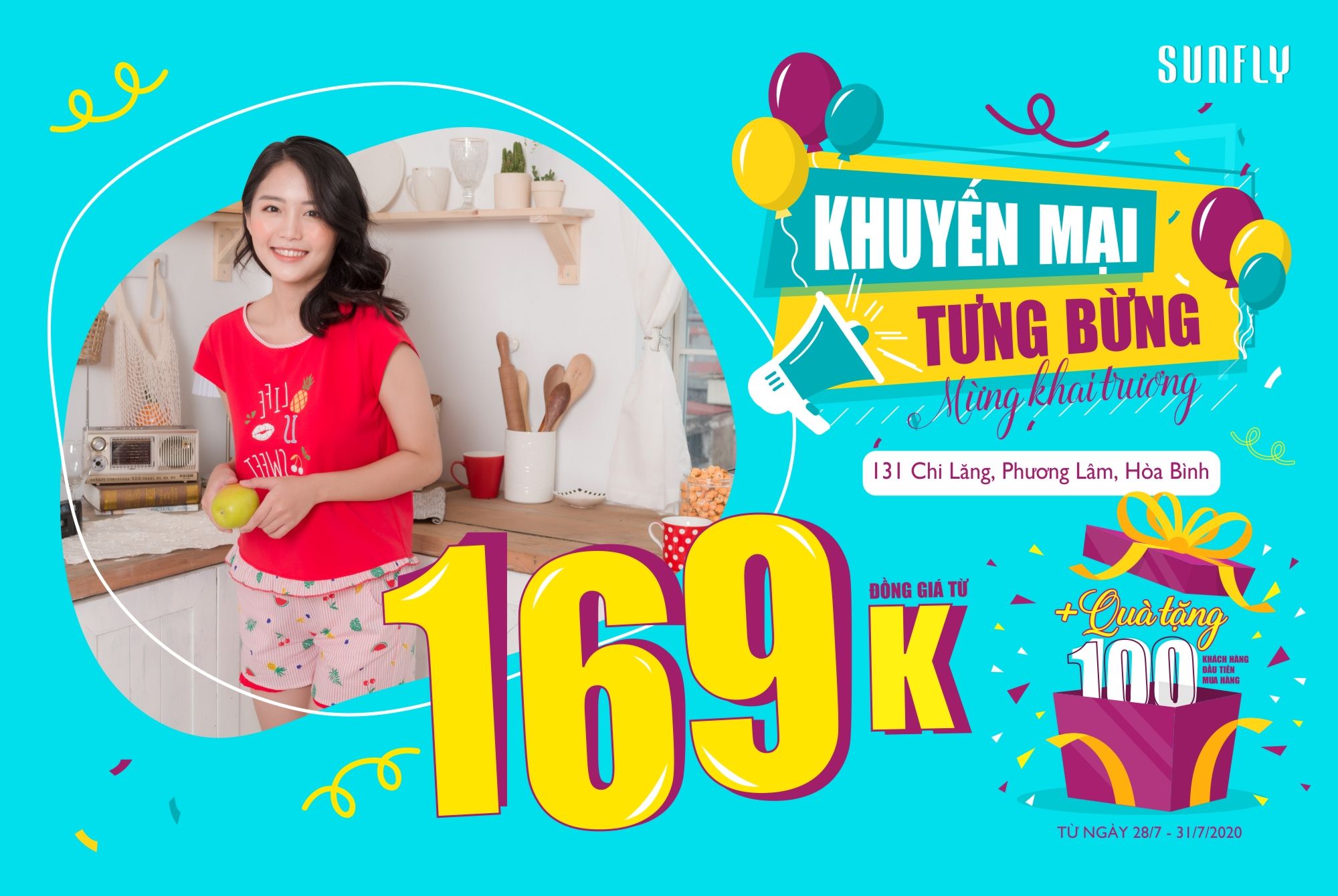 Khuyến mãi tưng bừng mừng khai trương Sunfly 131 Hòa Bình
