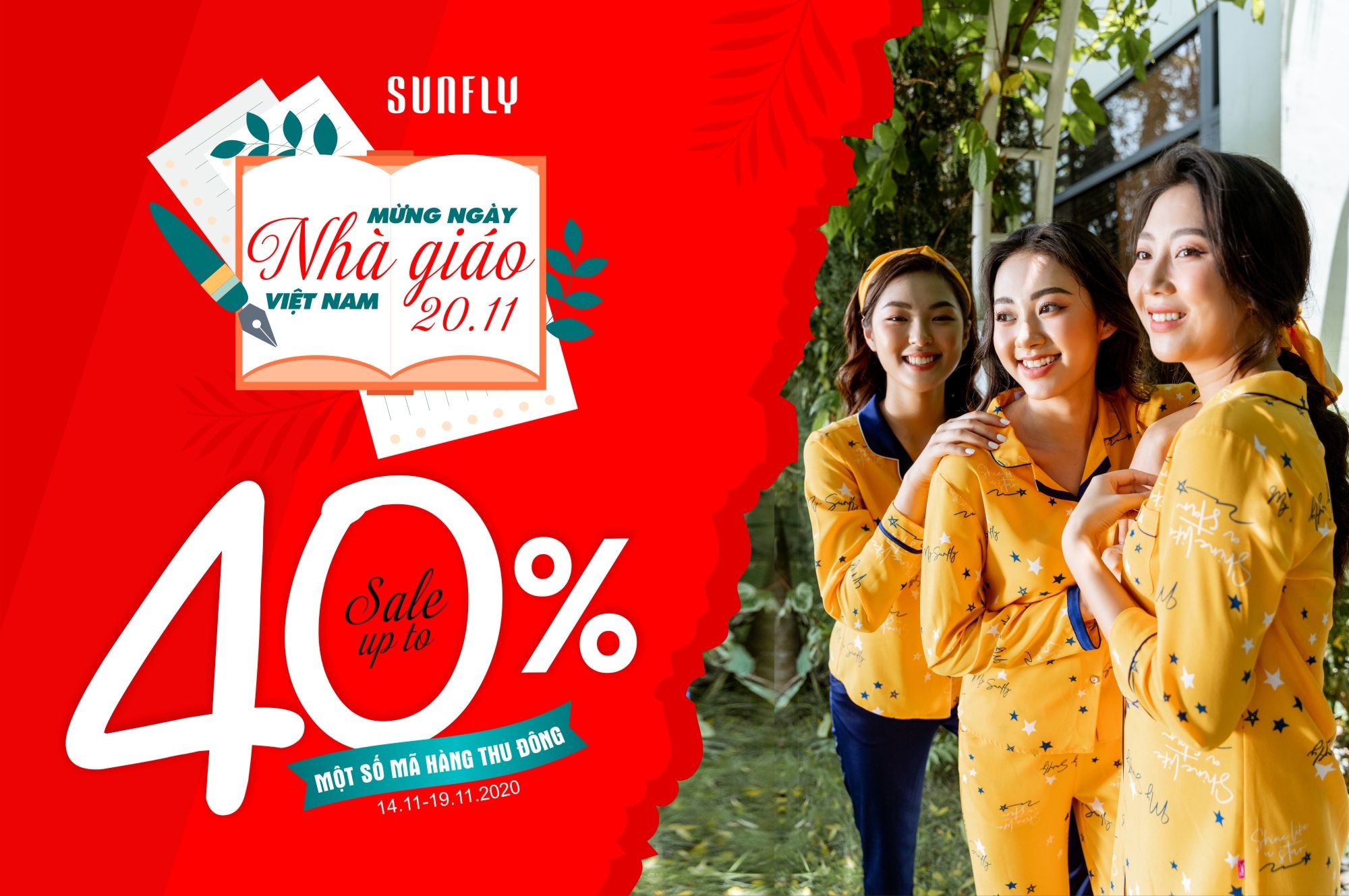 Mừng ngày nhà giáo việt nam- sales up to 40% một số mã hàng thu đông
