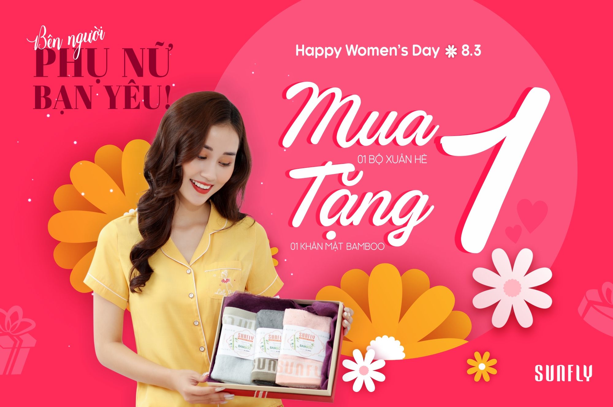 Happy women's day 8-3 sunfly bên người phụ nữ bạn yêu – mua 1 tặng 1