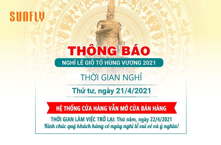 Thông báo lịch nghỉ lễ Giỗ Tổ Hùng Vương trên toàn hệ thống sunfly