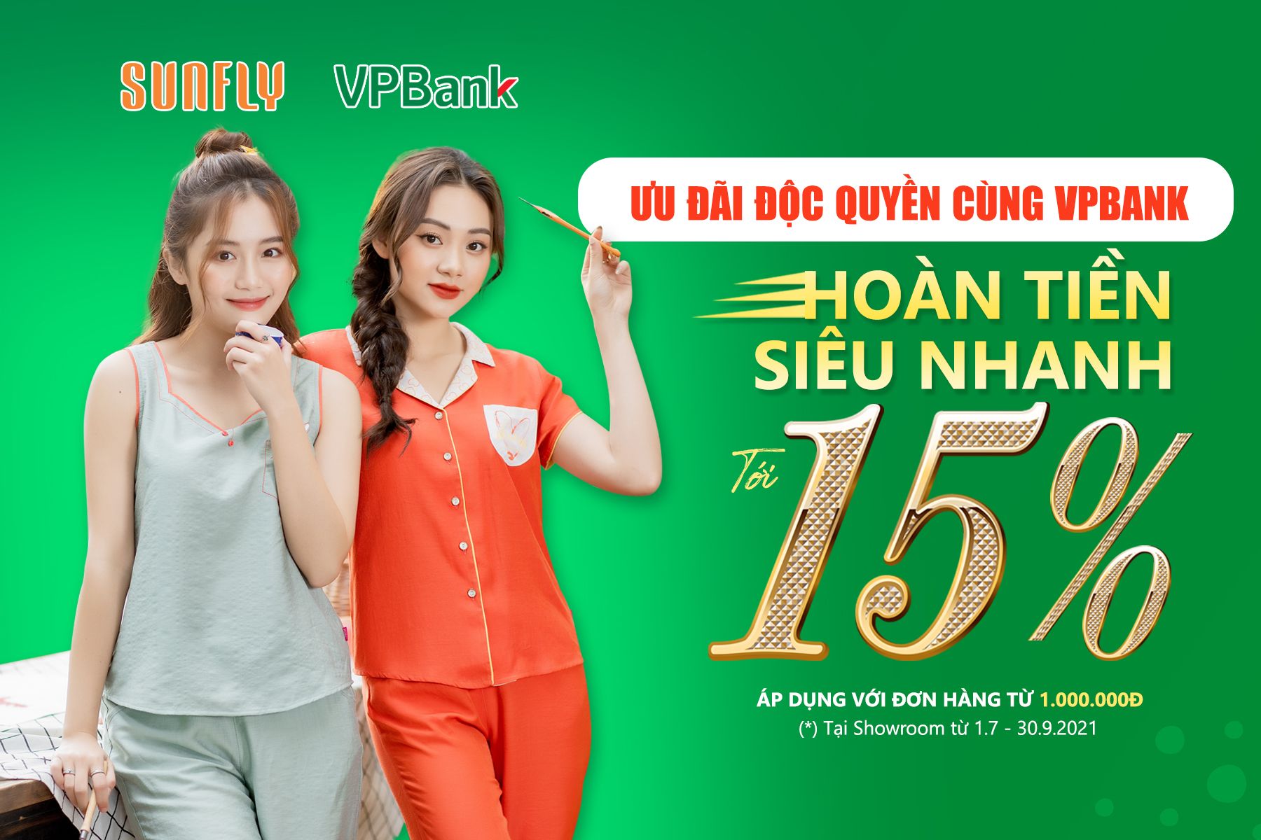 ƯU ĐÃI ĐỘC QUYỀN CÙNG VPBANK - HOÀN TIỀN SIÊU NHANH TỚI 15%