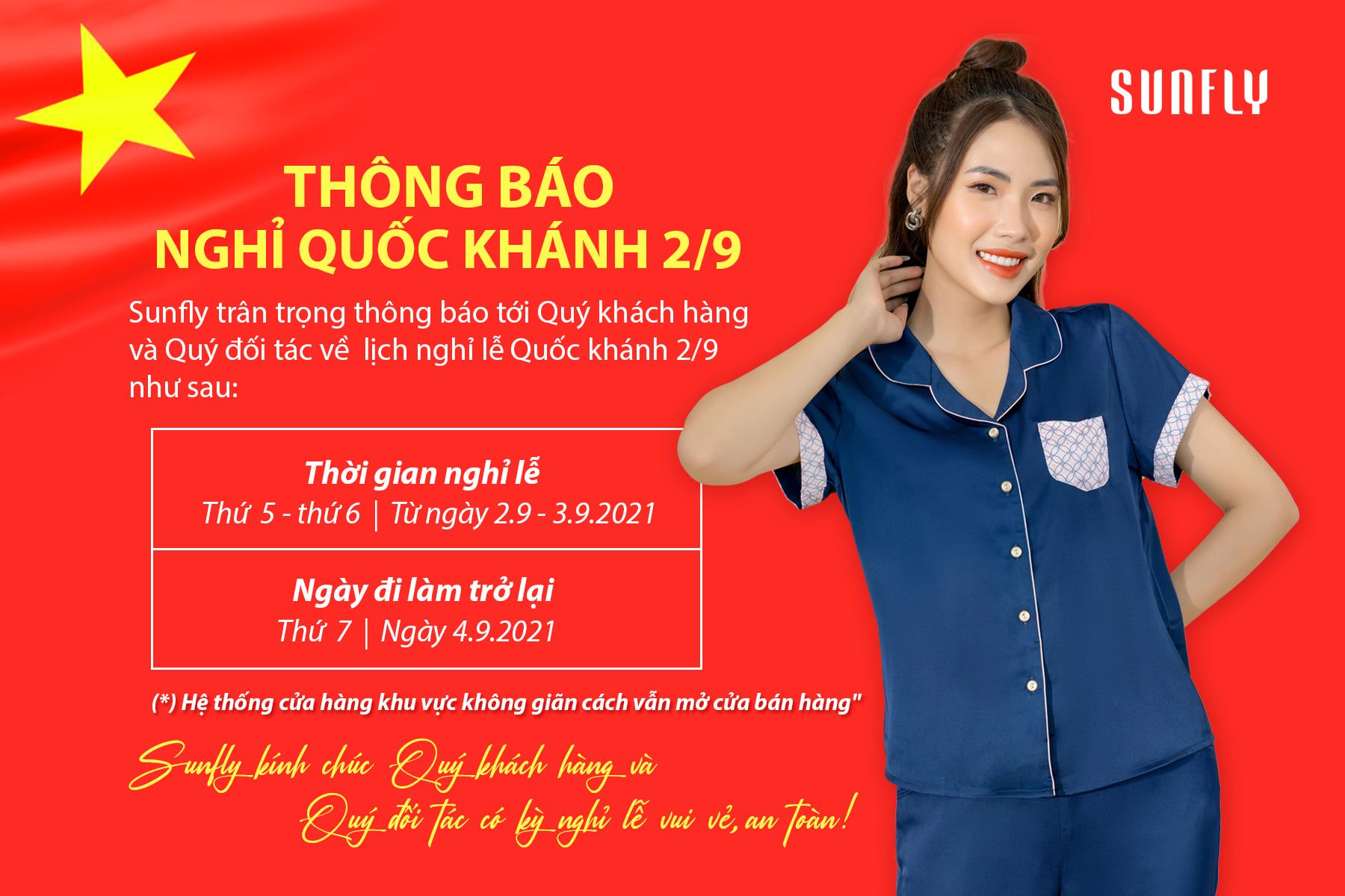 THÔNG BÁO LỊCH NGHỈ LỄ QUỐC KHÁNH 2/9