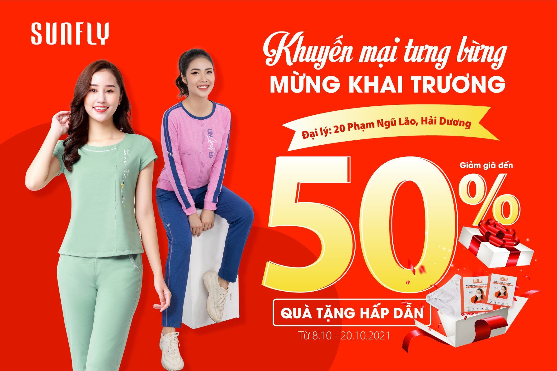 SUNFLY KHUYẾN MÃI TƯNG BỪNG MỪNG KHAI TRƯƠNG SUNFLY 20B PHẠM NGŨ LÃO – HẢI DƯƠNG – GIẢM TỚI 50% TOÀN BỘ CỬA HÀNG