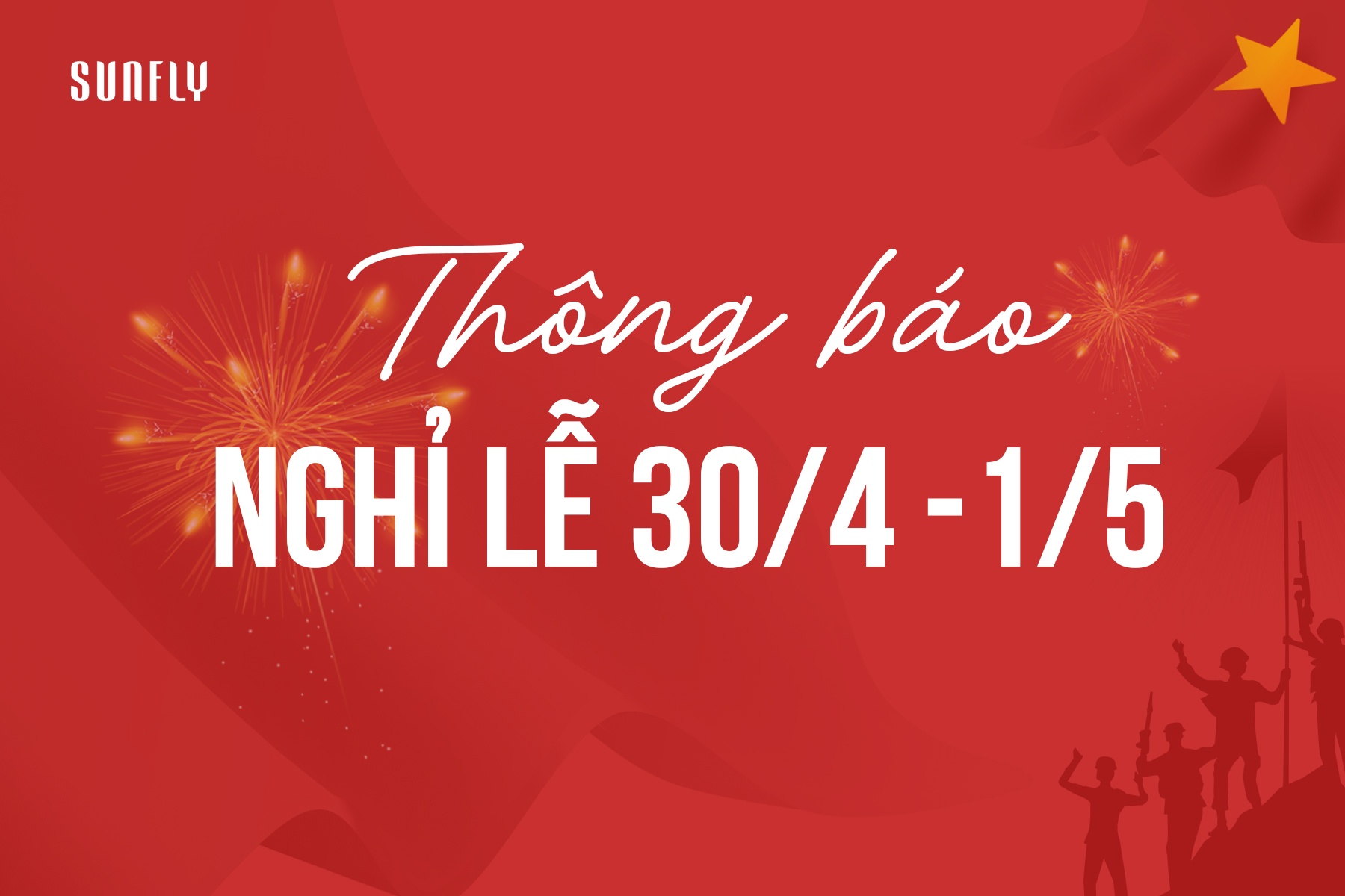 THÔNG BÁO LỊCH NGHỈ LỄ 30/04 - 1/5