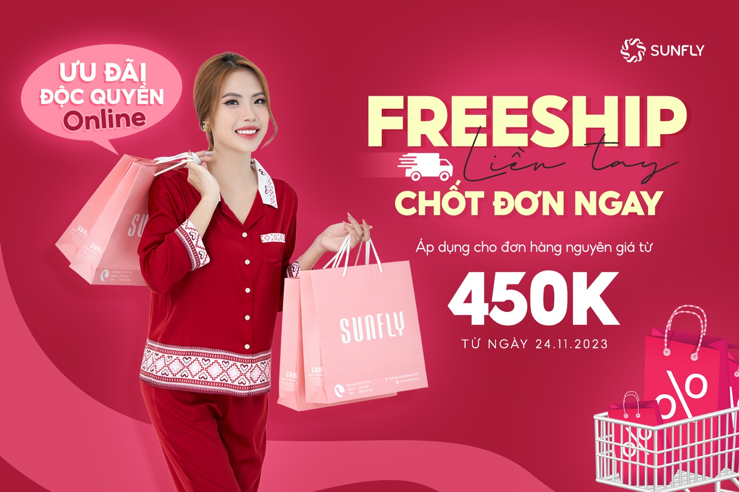 SUNFLY FREESHIP LIỀN TAY - CHỐT ĐƠN NGAY