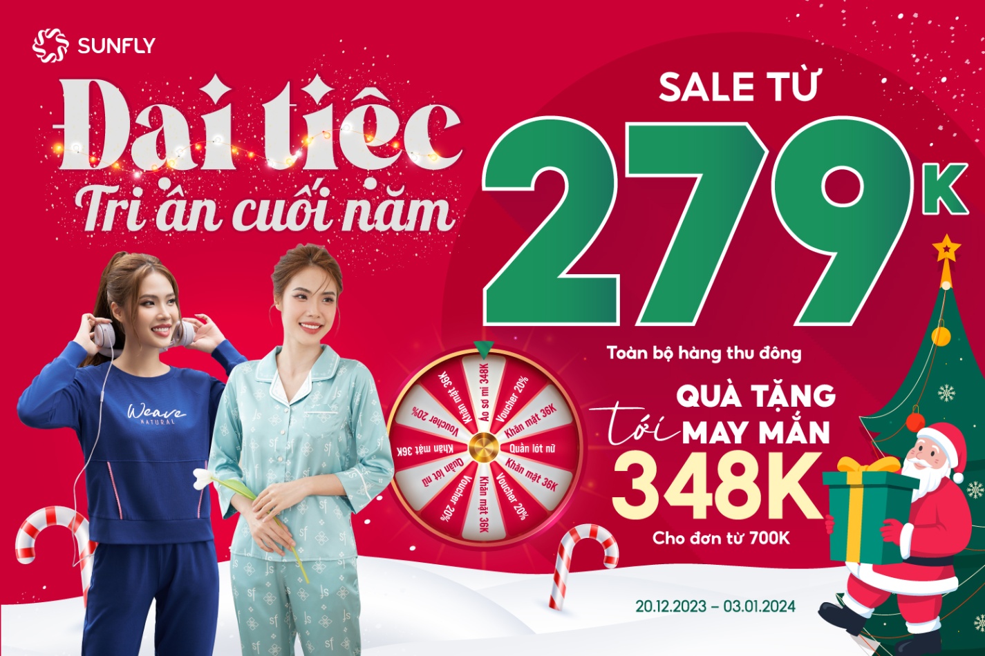 ĐẠI TIỆC TRI ÂN CUỐI NĂM - SALES TỪ 279K TOÀN BỘ HÀNG THU ĐÔNG - QUÀ TẶNG MAY MẮN TỚI 348K