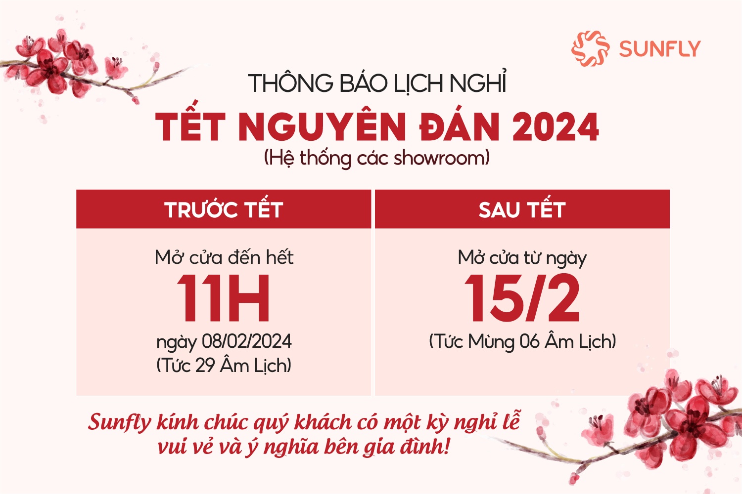 THÔNG BÁO LỊCH NGHỈ TẾT NGUYÊN ĐÁN 2024