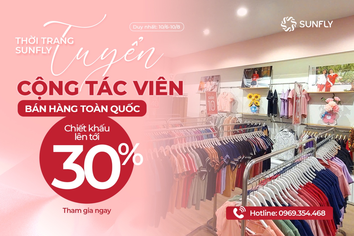 SUNFLY TUYỂN CỘNG TÁC VIÊN TOÀN QUỐC - CHIẾT KHẤU LÊN TỚI 30%