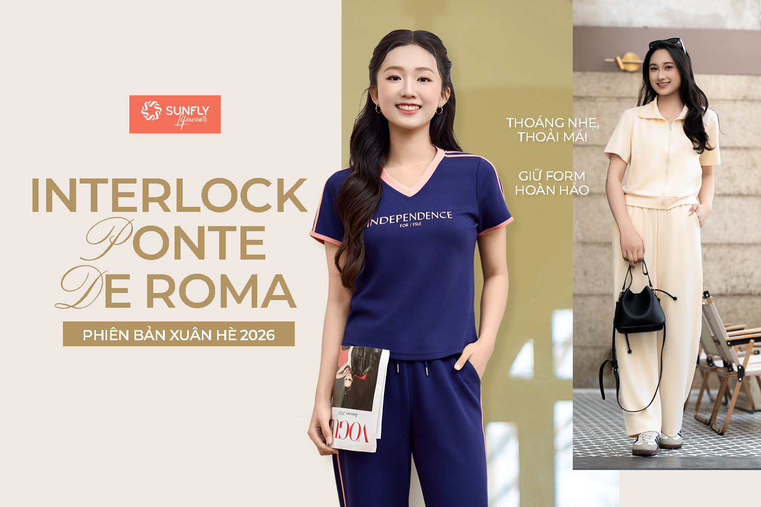 INTERLOCK PONTE DE ROMA PHIÊN BẢN XUÂN HÈ 2026: THOÁNG NHẸ THOẢI MÁI, GIỮ FORM HOÀN HẢO