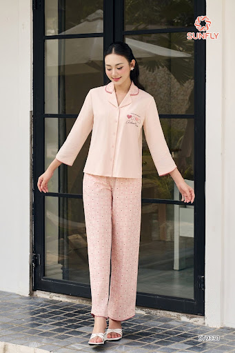 Bộ pijama nữ cotton compact áo tay lỡ quần dài ST9330 giá 589.000đ