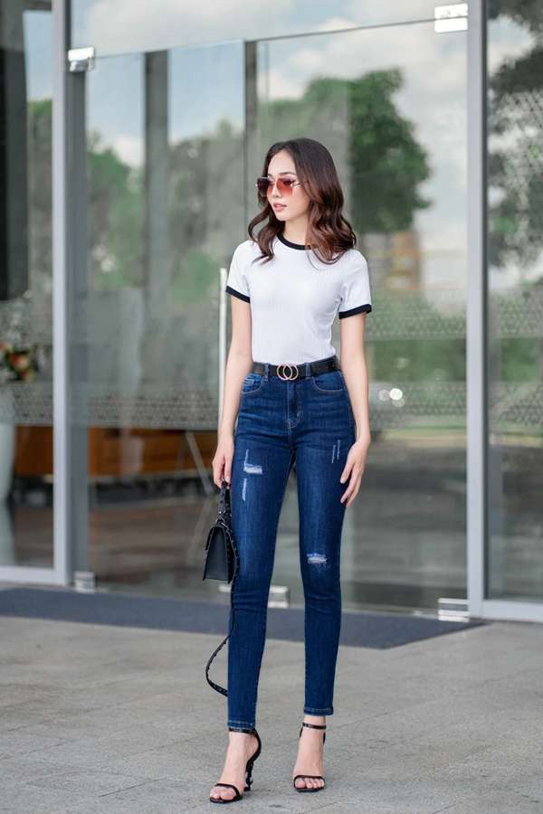 Quần skinny mix áo ôm