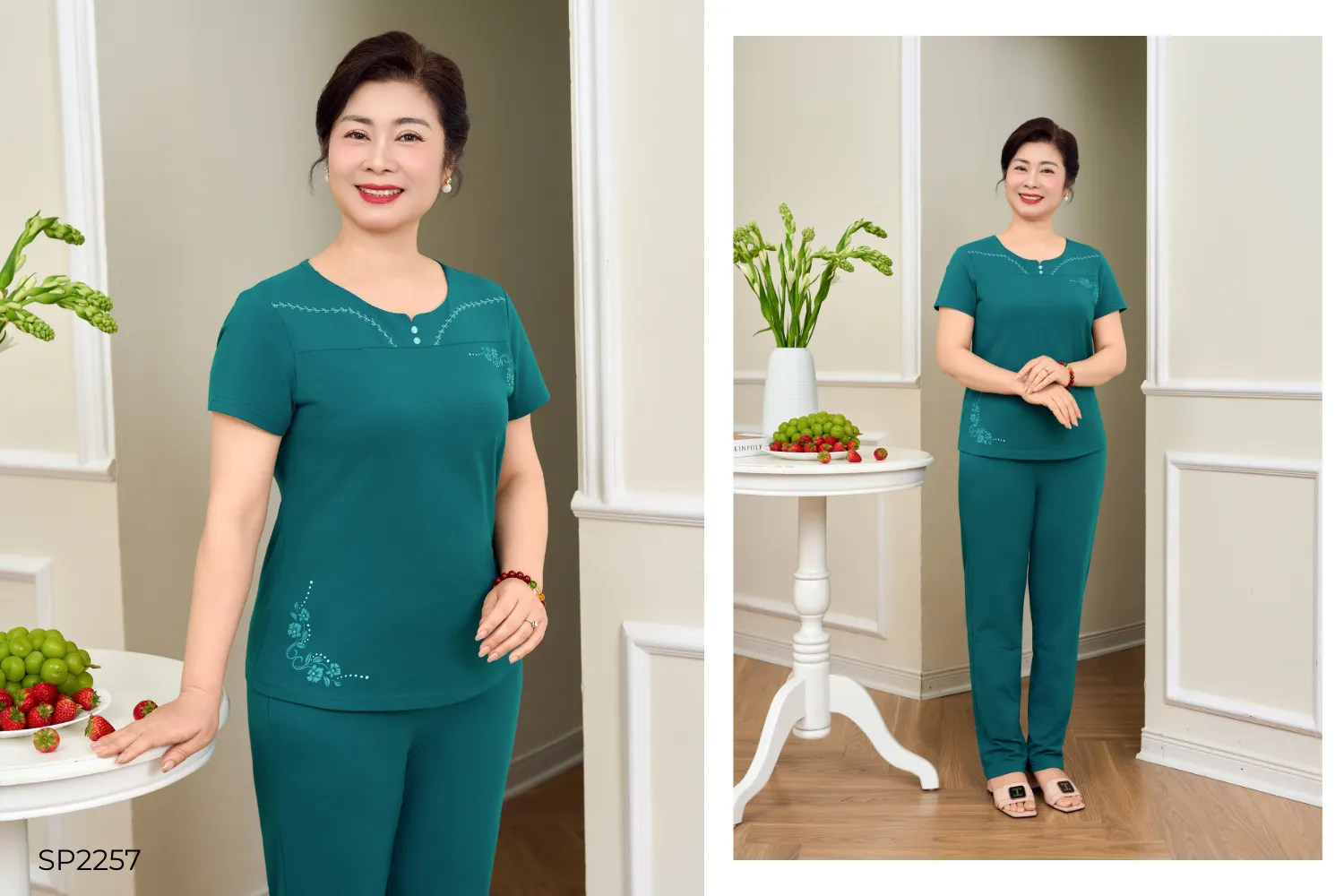 Bộ trung niên mặc nhà Cotton USA - Thanh lịch, bền đẹp