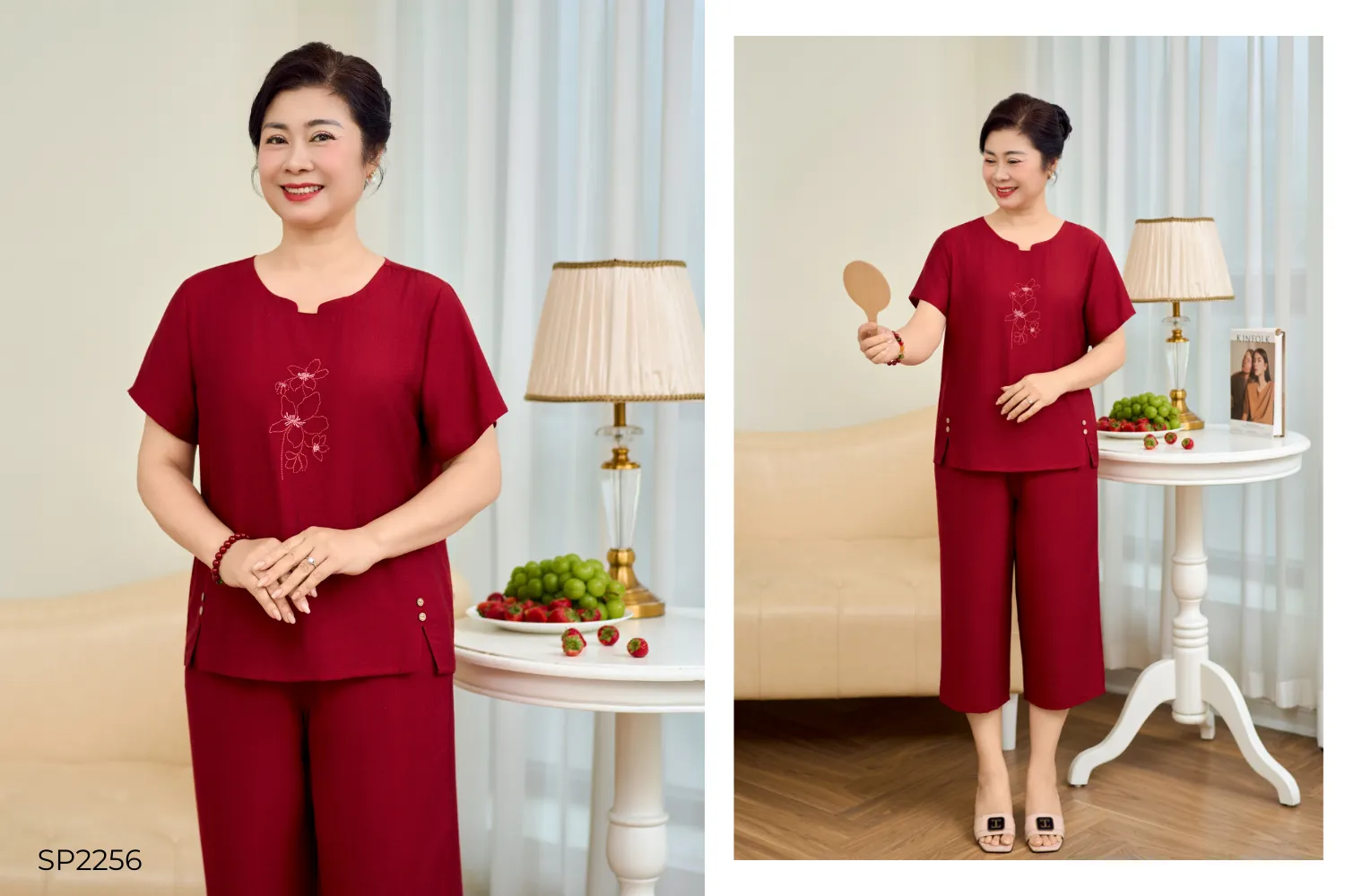 Bộ trung niên mặc nhà Linen - Nhẹ nhàng, thoáng mát