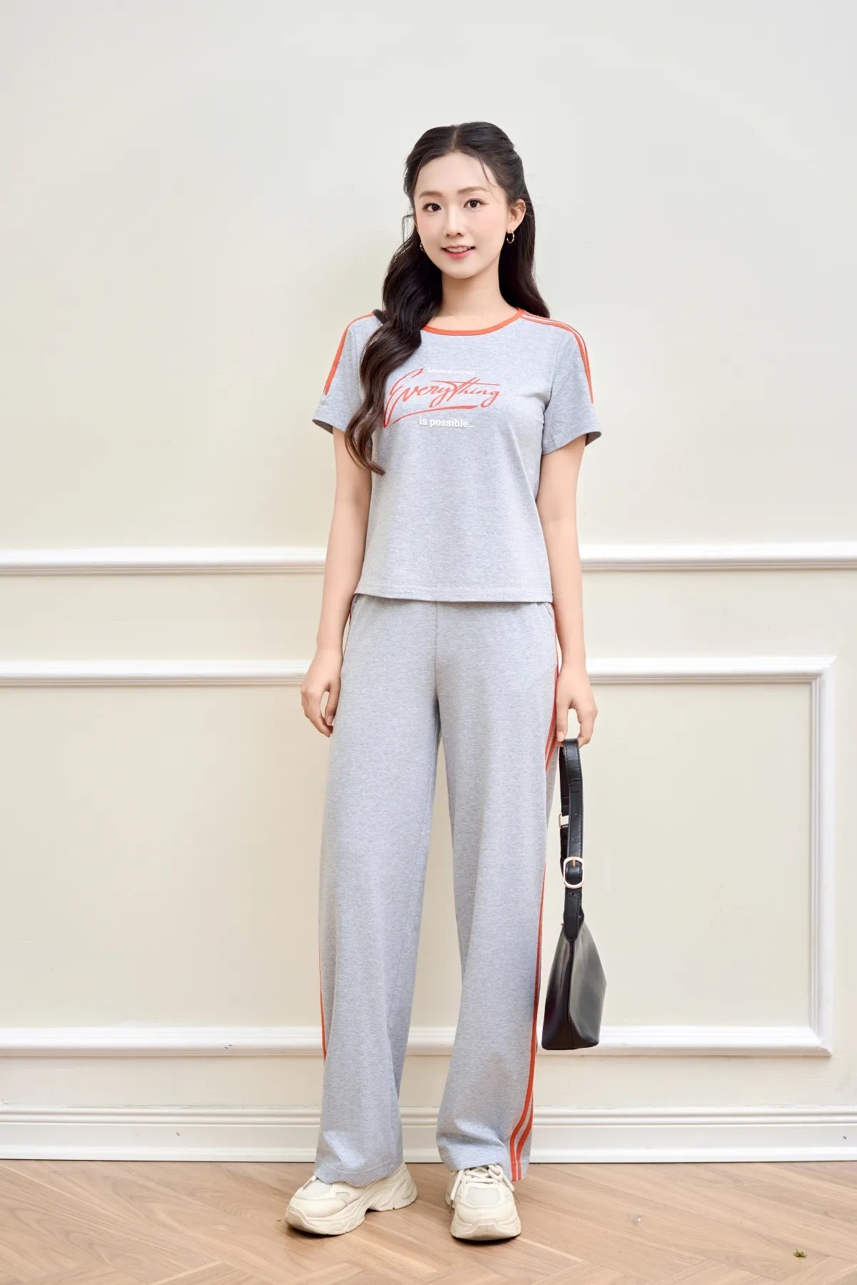 Bộ thể thao nữ cotton compact áo cộc quần dài SS5822