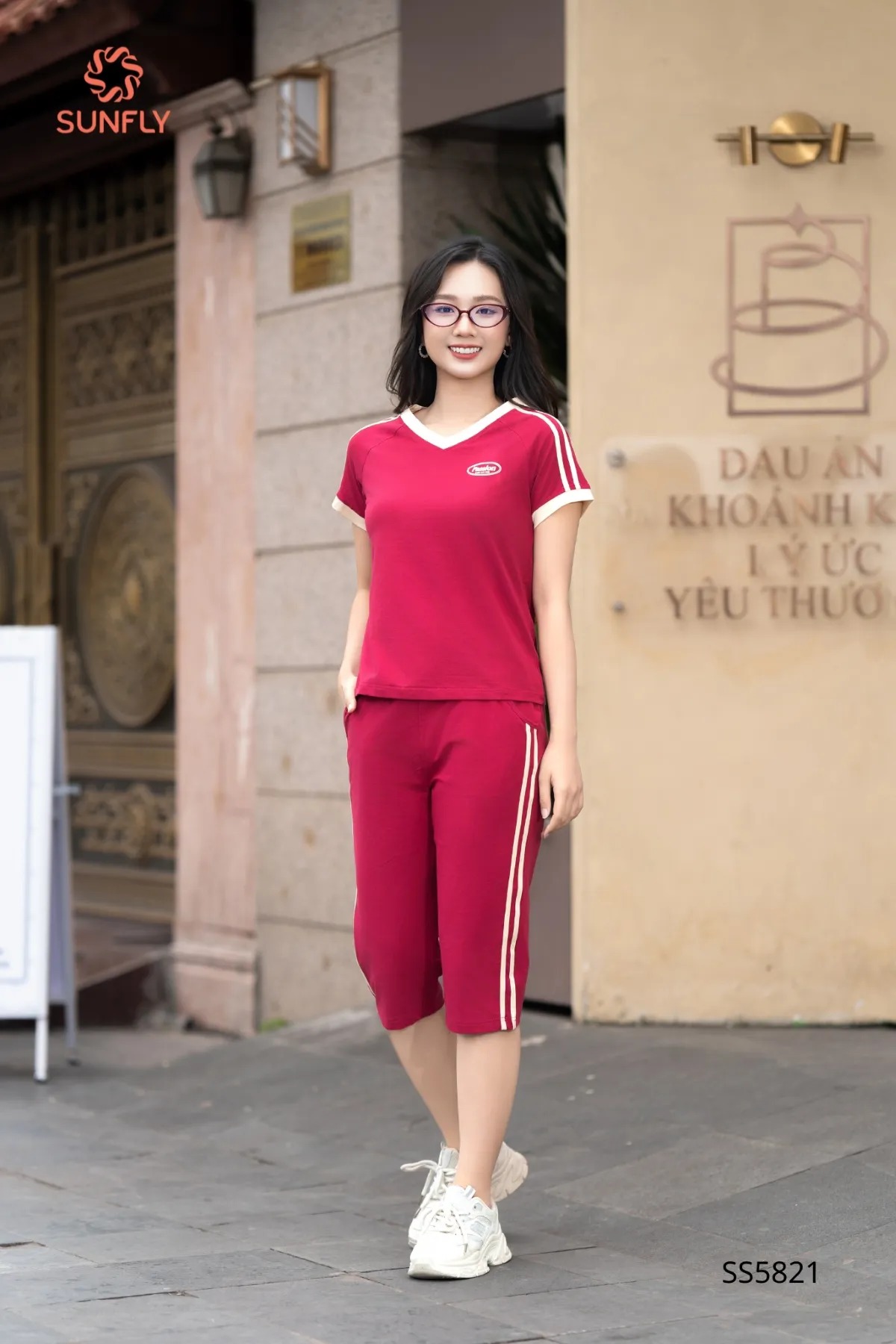 Bộ thể thao nữ cotton áo cộc quần ngố SS5821