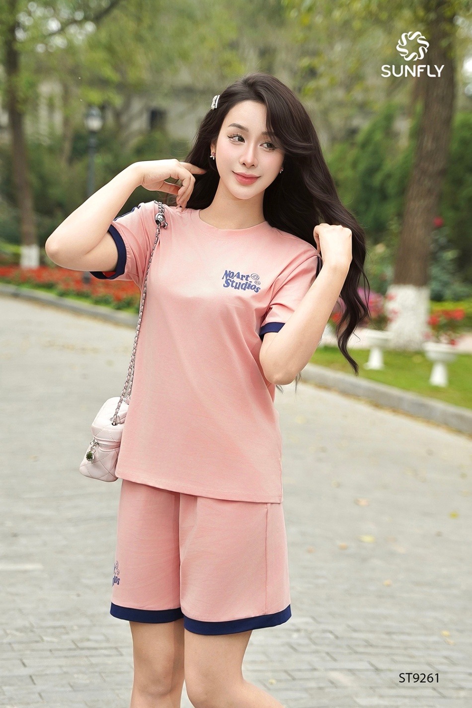 Đồ bộ mặc nhà nữ cotton compact áo cộc quần sooc ST9261